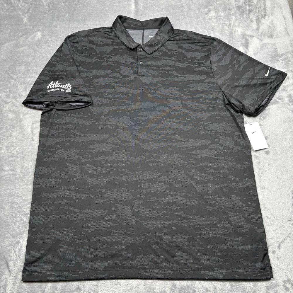 Nike Golf Polo Mens 3XL Black Camo Atlantis Casino Dri-FIT AA1852-011